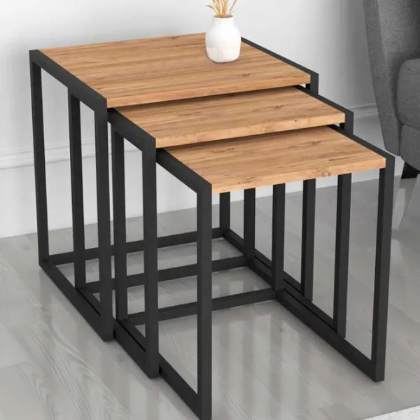 Set măsuțe de cafea Fabulous Metal Nesting 5639927 Stejar Sonoma photo 2