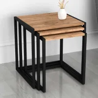 Set măsuțe de cafea Bofigo Metal Nesting 5639927 Stejar Sonoma photo 3