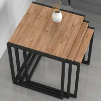 Set măsuțe de cafea Bofigo Metal Nesting 5639927 Stejar Sonoma photo 5