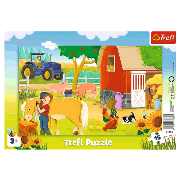 Puzzle Trefl On a Farm 3+/ Numărul de piese: 15 photo 1