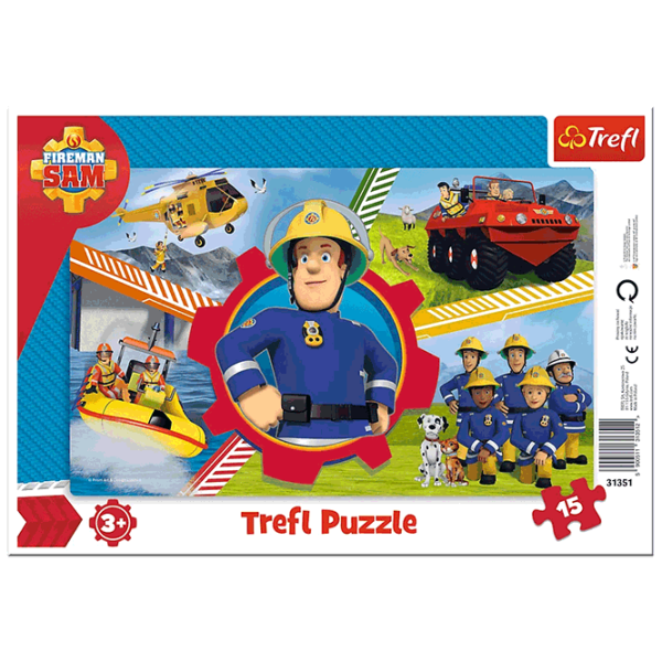 Puzzle Trefl Fireman Sam's Day 3+/ Numărul de piese: 15 photo 1