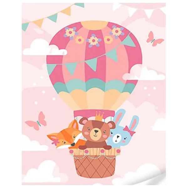 Pictură pe numere Strateg Animale de desene animate într-un balon cu aer cald SS1077 40 x 30 cm / Verticală photo 1 Pictură pe numere Strateg Animale de desene animate într-un balon cu aer cald SS1077 40 x 30 cm / Verticală photo 1