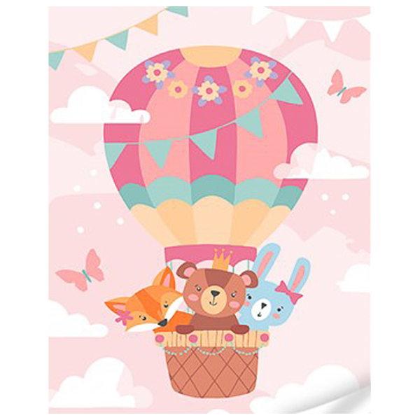 Pictură pe numere Strateg Animale de desene animate într-un balon cu aer cald SS1077 40 x 30 cm / Verticală photo 1 Pictură pe numere Strateg Animale de desene animate într-un balon cu aer cald SS1077 40 x 30 cm / Verticală photo 1