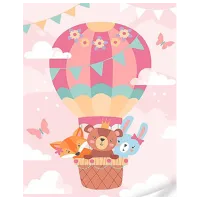 Картина по номерам Strateg Мультяшные животные на воздушном шаре SS1077 40 x 30 cm / Вертикальная
