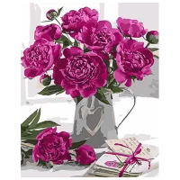 Картина по номерам Strateg Нежные пионы SS1139 40 x 30 cm / Вертикальная