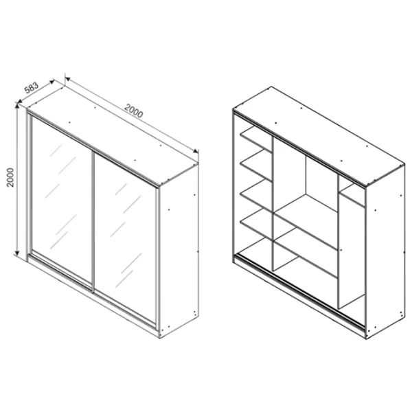 Шкаф Ambianta Happy 200 x 58см x 200 / ЛДСП / Белый photo 2