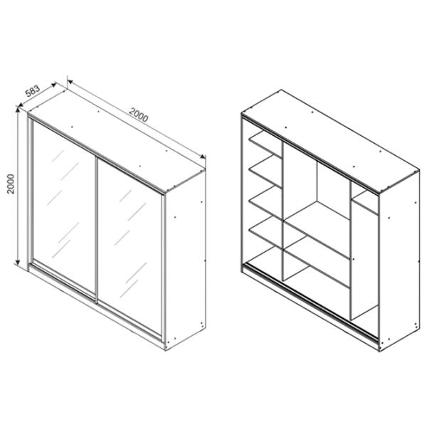 Шкаф Ambianta Happy 200 x 58см x 200 / ЛДСП / Белый photo 2