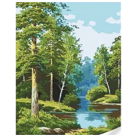 Картина по номерам Strateg Река в лесу SS1121 40 x 30 cm / Вертикальная