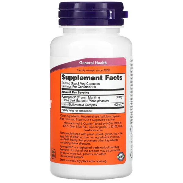 Antioxidanți Now Foods Pycnogenol 30mg (733739032645) Numărul de capsule: 60 photo 2 Antioxidanți Now Foods Pycnogenol 30mg (733739032645) Numărul de capsule: 60 photo 2
