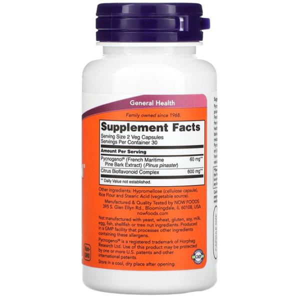 Antioxidanți Now Foods Pycnogenol 30mg (733739032645) Numărul de capsule: 60 photo 2 Antioxidanți Now Foods Pycnogenol 30mg (733739032645) Numărul de capsule: 60 photo 2