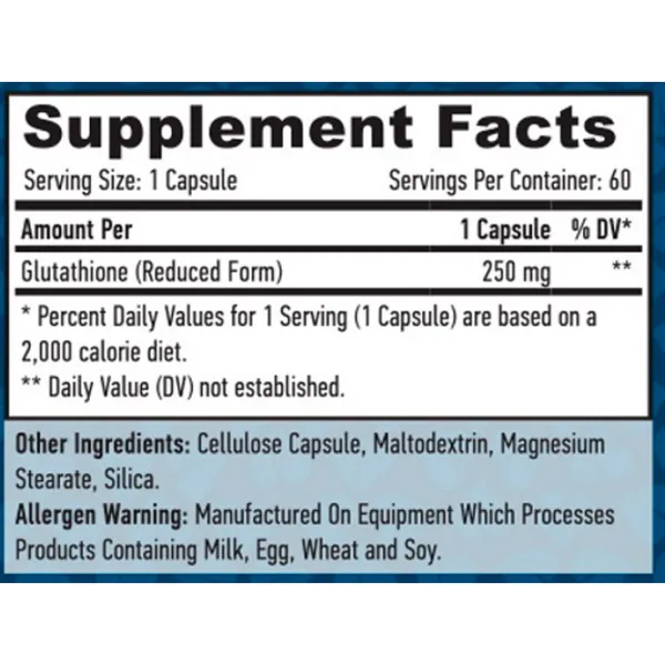 Antioxidanți Haya Labs Glutathione 250mg (858047007830) Numărul de capsule: 60 photo 2