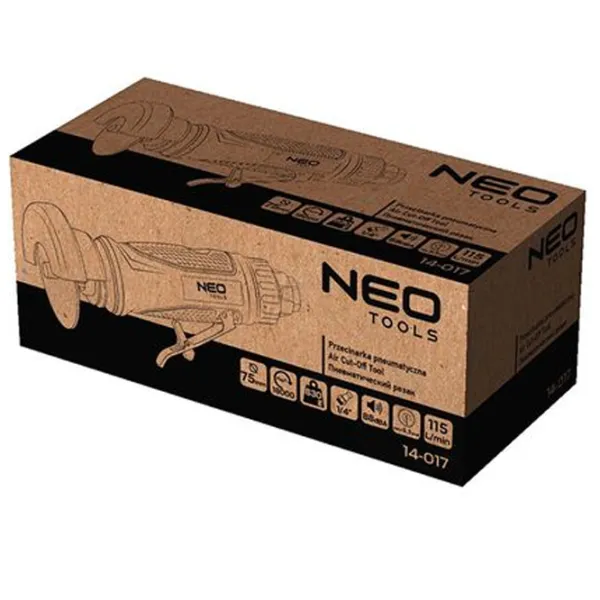Пневматическая угловая шлифовальная машина NEO Tools 52765 6.3 бар / Черный photo 3