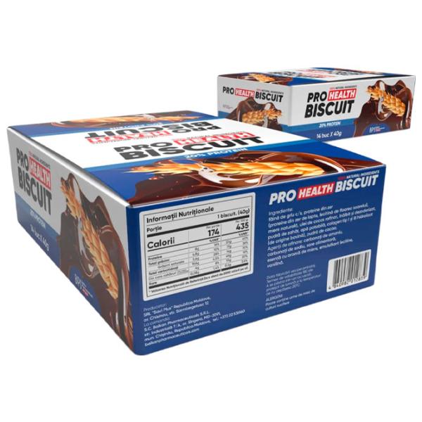 Batoane proteice Balkan Pharmaceuticals Biscuit Pro Health Ciocolată (4840982012822) 40 g photo 3