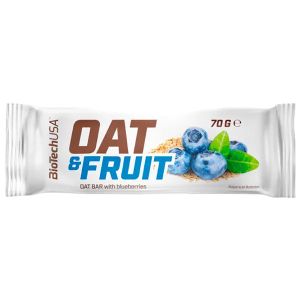 Batoane proteice BioTechUSA Oat and fruits bar Afine (5999076206230) 70 g photo 1