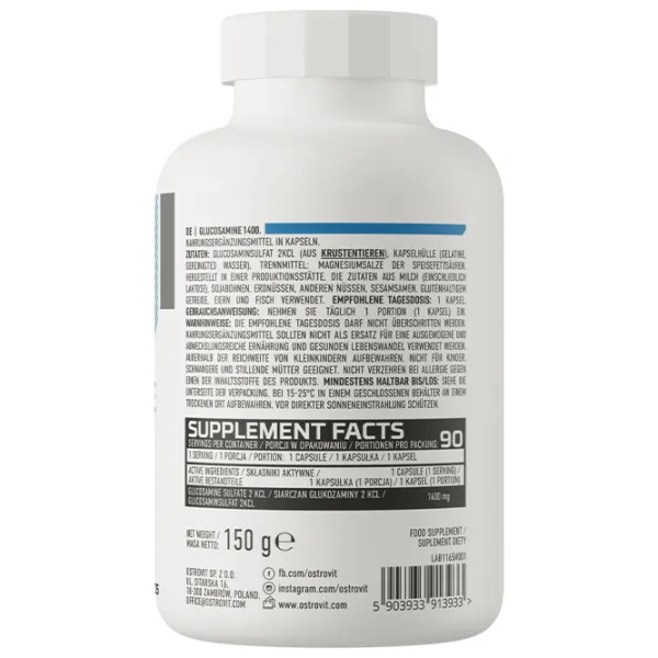 Condroprotectoare OstroVit Glucosamine 1400mg (5903933913933)  photo 2 Condroprotectoare OstroVit Glucosamine 1400mg (5903933913933)  photo 2