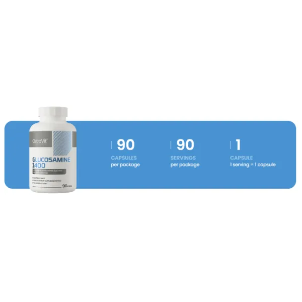 Condroprotectoare OstroVit Glucosamine 1400mg (5903933913933)  photo 3 Condroprotectoare OstroVit Glucosamine 1400mg (5903933913933)  photo 3