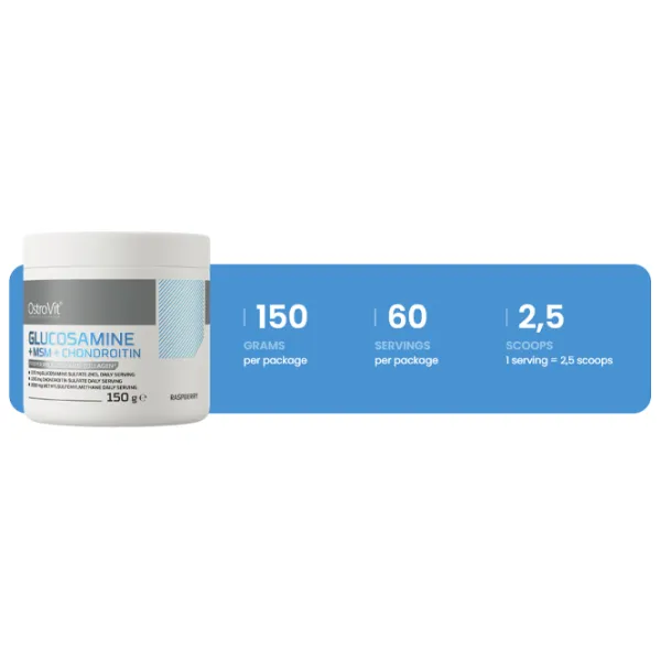 Condroprotectoare OstroVit Glucos + MSM + Chondr (5903933918426) 2.5 g photo 4