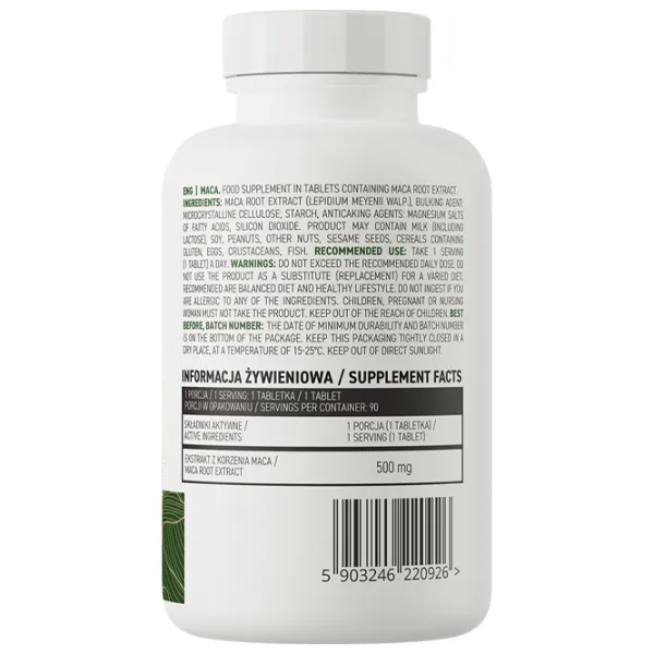 Stimulatoare de testosteron OstroVit Maca (5903246220926) 90 photo 2 Stimulatoare de testosteron OstroVit Maca (5903246220926) 90 photo 2
