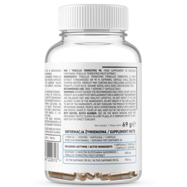 Stimulatoare de testosteron OstroVit Tribulus Terrestris 90 (5903246222616) 60 photo 2