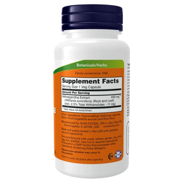Stimulatoare de testosteron Now Foods Ashwagandha EXT 450mg (733739045935) 180 capsule photo 2 Stimulatoare de testosteron Now Foods Ashwagandha EXT 450mg (733739045935) 180 capsule photo 2
