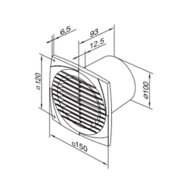Ventilator de evacuare Ventika Simple 14 W / 95 m3/oră photo 4