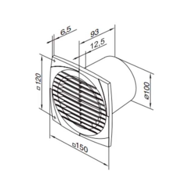 Ventilator de evacuare Ventika Simple 14 W / 95 m3/oră photo 4