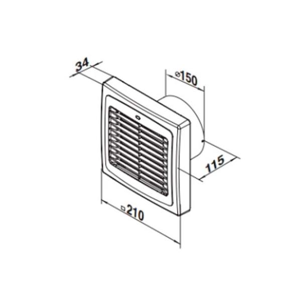 Ventilator de evacuare Ventika MATIC D 150 AA 26 W / 295 m3/ora photo 4