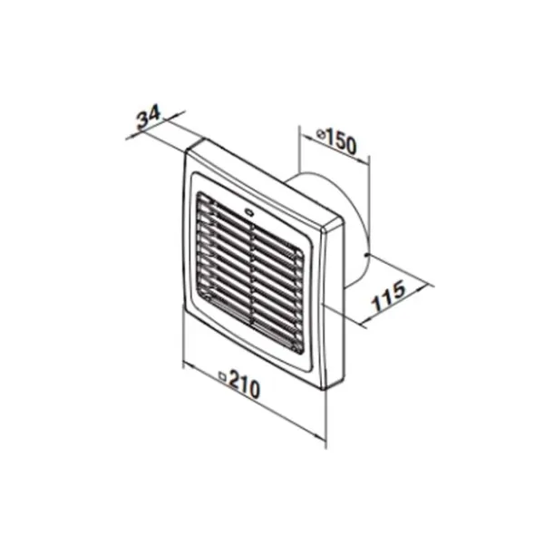 Ventilator de evacuare Ventika MATIC D 150 AA 26 W / 295 m3/ora photo 4