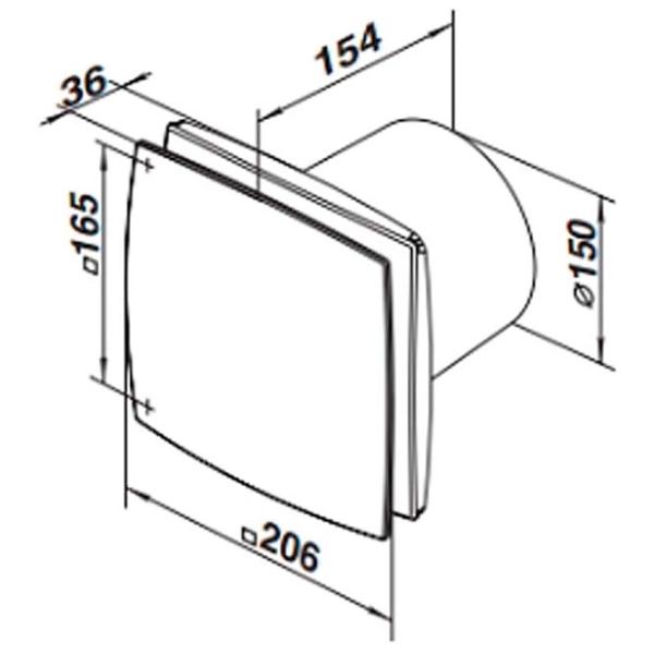 Ventilator de evacuare Ventika MODERN LDO 24 W / 265 m3/ora photo 3