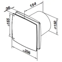 Ventilator de evacuare Ventika MODERN LDO 24 W / 265 m3/ora photo 3