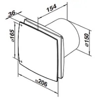 Ventilator de evacuare Ventika MODERN TEKNO LDAO 24 W / 265 m3/ora photo 2