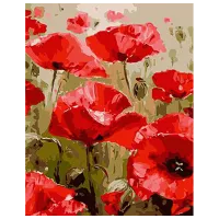 Pictură pe numere Strateg Stare de spirit cu maci SS1003 40 x 30 cm / Verticală