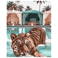 Pictură pe numere Strateg Tigru brutal SS1008 40 x 30 cm / Verticală