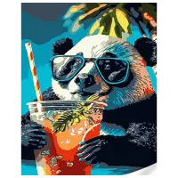 Картина по номерам Strateg Панда на отдыхе SS1028 40 x 30 cm / Вертикальная
