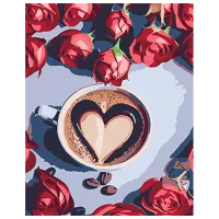 Pictură pe numere Strateg Cafea cu o note de romantism SS1006 40 x 30 cm / Verticală