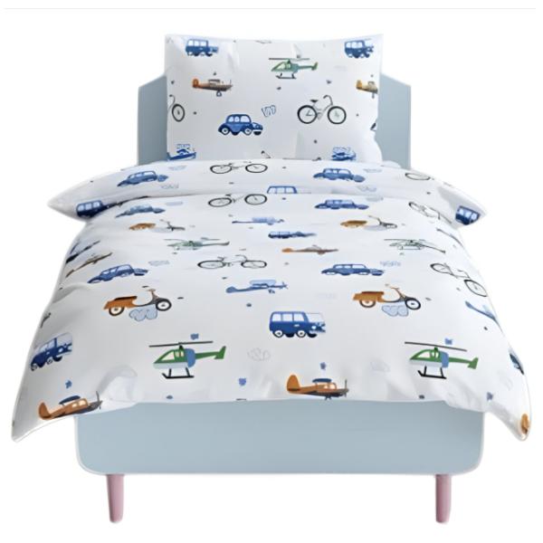 Lenjerie de pat pentru copii TEP Tepik Turne (019334) Bumbac/ White Multicolor photo 1