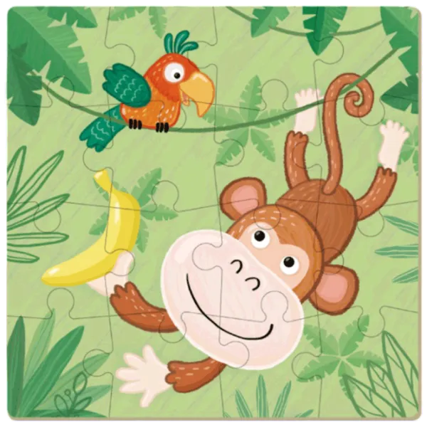 Puzzle DoDo Maimuțică 3+/ Количество деталей: 16 photo 2 Puzzle DoDo Maimuțică 3+/ Количество деталей: 16 photo 2