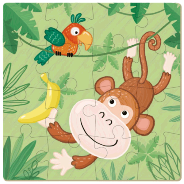 Puzzle DoDo Maimuțică 3+/ Количество деталей: 16 photo 2 Puzzle DoDo Maimuțică 3+/ Количество деталей: 16 photo 2