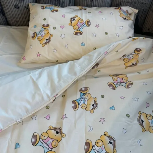 Lenjerie de pat pentru copii TEP Tepik Bears (019336) Bumbac/ Beige Multicolor photo 1