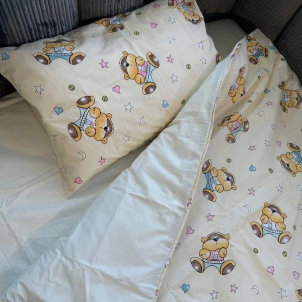 Lenjerie de pat pentru copii TEP Tepik Bears (019336) Bumbac/ Beige Multicolor photo 2