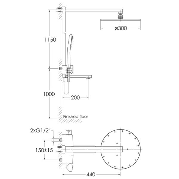 Set pentru duș Imprese Smart Click Metal /  photo 2