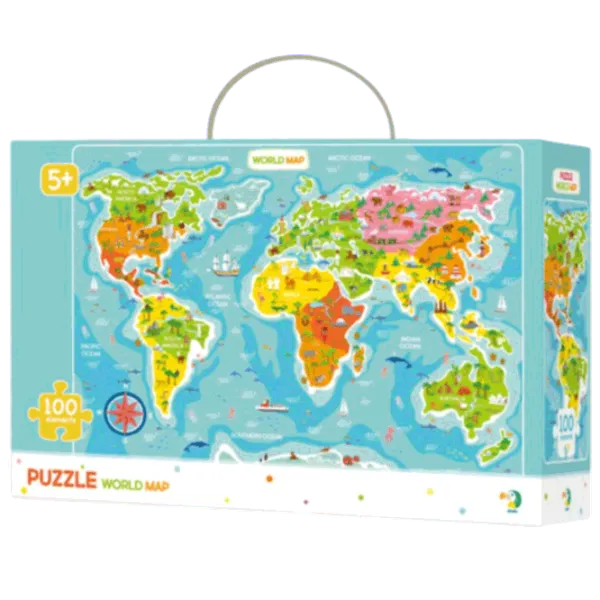 Puzzle DoDo Карта мира 5+/ Количество деталей: 100 photo 1 Puzzle DoDo Карта мира 5+/ Количество деталей: 100 photo 1