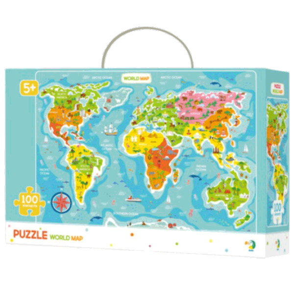 Puzzle DoDo Карта мира 5+/ Количество деталей: 100 photo 1 Puzzle DoDo Карта мира 5+/ Количество деталей: 100 photo 1