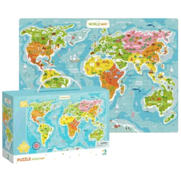 Puzzle DoDo Карта мира 5+/ Количество деталей: 100 photo 2 Puzzle DoDo Карта мира 5+/ Количество деталей: 100 photo 2