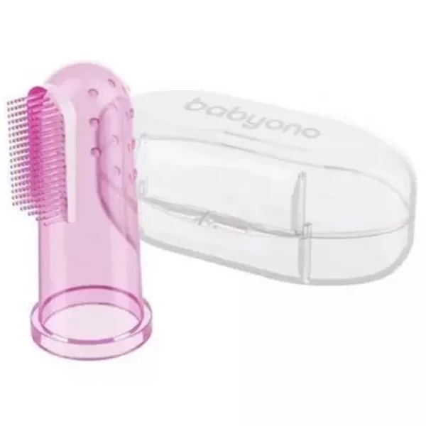 Periuță de dinți pe deget BabyOno 0723/03  0+ / Pink photo 1