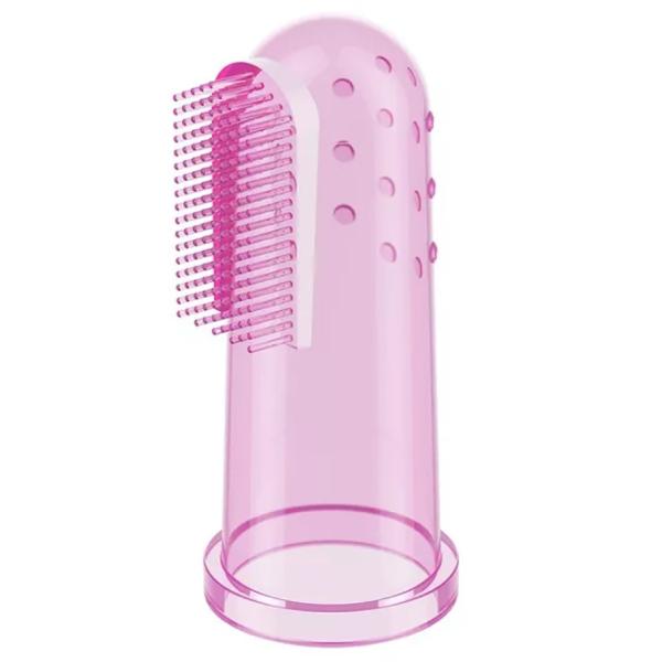 Periuță de dinți pe deget BabyOno 0723/03  0+ / Pink photo 2