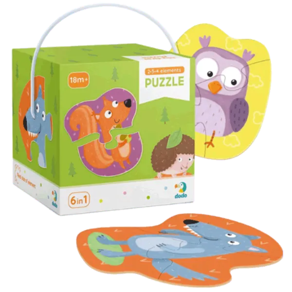 Puzzle DoDo Лесные животные 1.5+/ Количество деталей: 18 photo 1