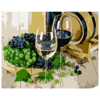Картина по номерам Strateg Вино и виноград SS1083 40 x 30 cm / Горизонтальная