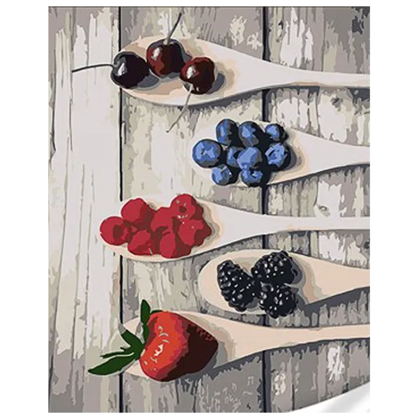 Картина по номерам Strateg Ложечки фруктов SS1122 40 x 30 cm / Вертикальная photo 1