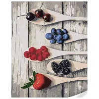 Картина по номерам Strateg Ложечки фруктов SS1122 40 x 30 cm / Вертикальная